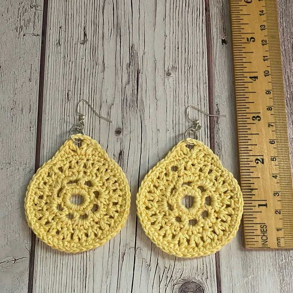Handmade Boho Circle Earrings - Picture 4 of 4